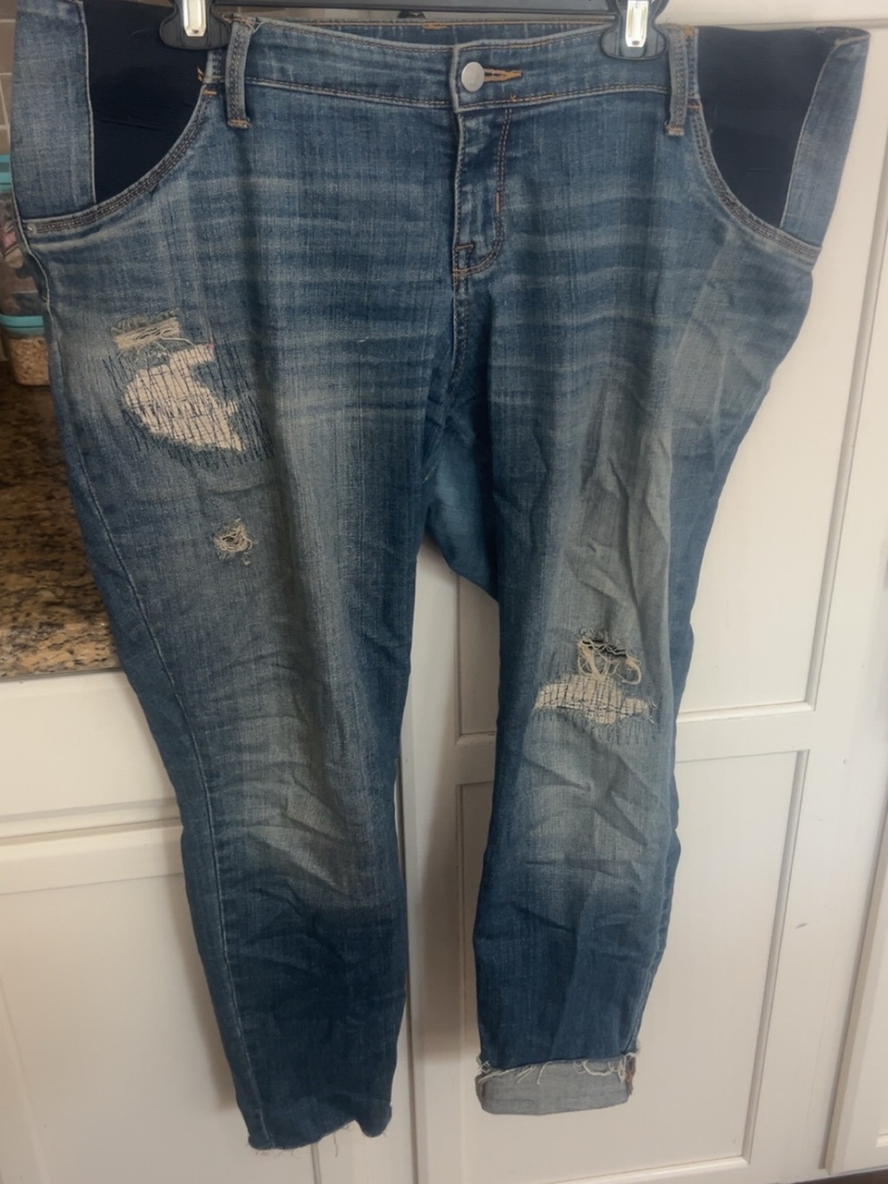 Distressed Blue Maternity Jeans